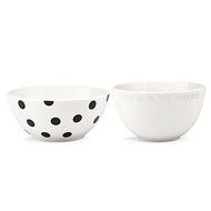 KSNY All in Good Taste Deco Dot Dw Mixing Bowl, White, Set of 2