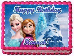 Frozen &ldquo;Ice Palace&rdquo; 1/4 Sheet Edible Photo Birthday Party Cake Topper. ~ Personalized!