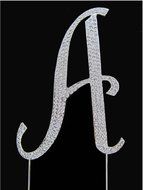 21 Silver Rhinestone Crystal Cake Topper Silver, Gold Numbers, Letters, Bling Love, Wedding, Birthday, Anniversary... N17