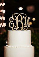 Personalized Monogram Wedding Cake Toppers Rustic Wood