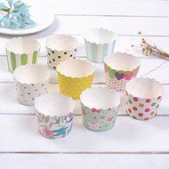 High Quality 50pcs/lot Colorful Design Pure Color Mini Muffin Paper Cake Baking Cup N2