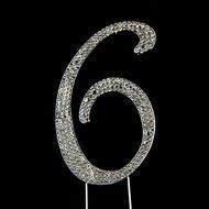 Number 7 Cake Topper, Birthday or Anniversary Party Decoration, Rhinestone Metal Top (7) N9