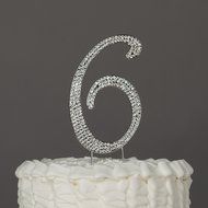 Number 7 Cake Topper, Birthday or Anniversary Party Decoration, Rhinestone Metal Top (7) N10