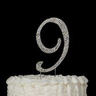 Number 7 Cake Topper, Birthday or Anniversary Party Decoration, Rhinestone Metal Top (7) N12