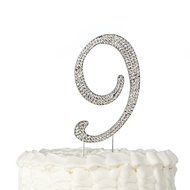 Number 7 Cake Topper, Birthday or Anniversary Party Decoration, Rhinestone Metal Top (7) N13