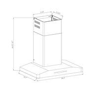 AKDY 30" Kitchen Stainless Steel Range Hood Wall Mount w/ Touch Control Panel Dual LED Lights 3 Baffle Filters N5