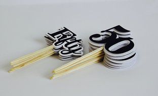 All About Details Black Fifty Cupcake Toppers, Set of 12 N2