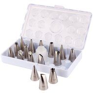 GHB Cake Decorating Tips Set Stainless Steel Icing Tips DIY Pastry Tubes Cupcake Decorating Nozzle 17 Pics N5