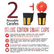 Brewooze 5127904 Reusable Carafe Pod Filter Reusable Cup for Keurig 2.0 K500, K400, K300, K200, Pack of 2, Gold