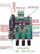 Qianson DC 12V-24V TPA3100 30W x2 High Power Stero Digital Amplifier Board Headphone AMP Car N3