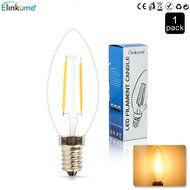 ELINKUME 2W Candelabra LED Bulbs, 20W Light Bulbs Equivalent, LED Warm White 2700K Chandelier LED Bulb, E12 Candelabra... N15
