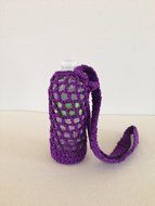 Crochet water bottle carrier, crochet bottle holder in purple N6