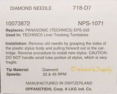 Stylus for Technics EPS24CS EPS25CS SL3 SL5 SLB210 SLBD21 SLBD22 SLD3 718 AMBER N5