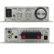 Digphone Silver Lepy LP-2020A 20WX2 Mini HIFI Stereo Audio Amplifier AMP With 13.5V 3A Power Supply N6
