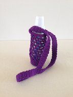 Crochet water bottle carrier, crochet bottle holder in purple N8