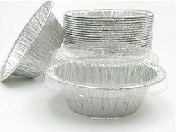 Disposable Aluminum 4" Deep Mini Pie/ Tart Pan with Clear Dome Lids 1152P (50)