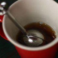 yueton 2pcs Stainless Steel Ball and Heart Shape Push Stretchable Tea Infuser Strainer with Long Spoon Handle N7