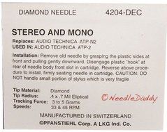 NEW NEEDLE FOR AUDIO TECHNICA ATP-N1 N2 ATP- N3 ATP1 ATX COMPASS 204-DEC 204-DET N5