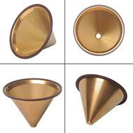 Titanium Coated Gold Coffee Dripper Premium 18/10 Stainless Steel Pour Over Cone Coffee Filter Permanent Reusable...