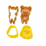 Witkey 2 Pcs Set Bento Accessories Chick Little Bear Shape DIY Rice Ball Mould Sushi Mold Sandwich Bread Mold