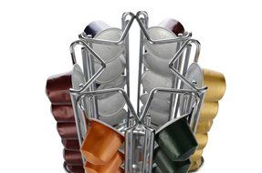 Meelio Metal Rotative Nespresso Coffee Pod Holder for 36 Nespresso Pods,Carousel Standing Storage Organizer,Silver... N3