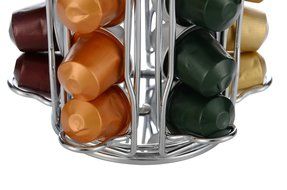 Meelio Metal Rotative Nespresso Coffee Pod Holder for 36 Nespresso Pods,Carousel Standing Storage Organizer,Silver... N4