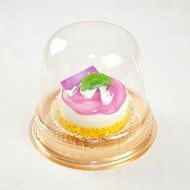 100/Pack Clear &amp; Gold Jumbo Cupcake Muffin BPA-Free Pod Box Single Serving