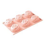 Silicone cake mold Six Flora rose 111,534