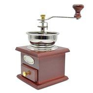 New Manual Coffee Grinder Mill Hand Crank Adjustable Wood Iron Antique FEN#