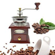 New Manual Coffee Grinder Mill Hand Crank Adjustable Wood Iron Antique FEN# N2