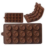 EVTECH(TM) 15 Cavity swirl Style Silicone Gel Non Stick Cake Bread Mousse Ice Pudding Mold Chocolate Jelly Candy... N2