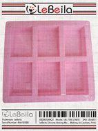 LeBeila Silicone Baking Mold 6 Cavity Large Rectangle Shape Mould Tray for Soap, Bread, Muffin, Loaf, Brownie,... N2