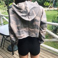 Sweatshirt,Women Camouflage Hoodie Sweatshirt Sweater Crop Top Coat N4