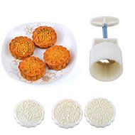 Peneric Moon Cake Mooncake Decoration Mold Mould 450g Flowers Round 12 Stamps 4 Set DIY Tool (12 size) N2