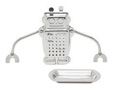 HIC Hangin&rsquo; Dunkin Monkey Loose Tea Leaf Tea Infuser and Drip Tray, Stainless Steel, 3-Inch by 2.25-Inch N9