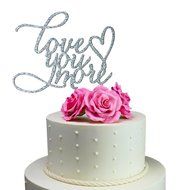 Sugar Yeti Made In USA Wedding Cake Topper Love You More #20 Gold Mirror