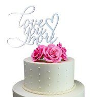 Sugar Yeti Made In USA Wedding Cake Topper Love You More #20 Gold Mirror N2