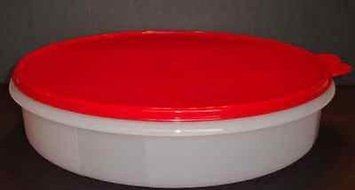 Tupperware 12" Large Pie Carrier Clear with Red Seal
