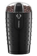 Phoenix Coffee Grinder with Brush , Oval Design with Stainless Steel Blade - B250 - 2.5oz (70 gm) capacity - Black N5