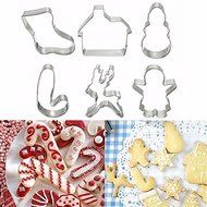 Anyana 6Pcs/Set Baking Mold Set Chrismas Cake DIY Cutter Biscuit Cookies New Year Party Dessert Pastry Stainless... N3