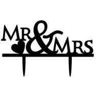 Ecape Acrylic Wedding Cake Topper Wedding Monogram Mr and Mrs Cake Topper With Maple Leaf N19