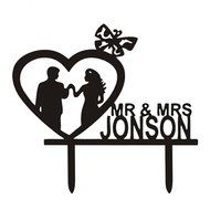 Ecape Acrylic Wedding Cake Topper Wedding Monogram Mr and Mrs Cake Topper With Maple Leaf N20
