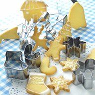 Anyana 6Pcs/Set Baking Mold Set Chrismas Cake DIY Cutter Biscuit Cookies New Year Party Dessert Pastry Stainless... N4