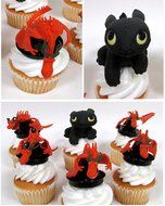 HOW TO TRAIN YOUR DRAGON 6 Piece CUPCAKE Topper Set Featuring 6 How to Train Your Dragon Figures, Figures Average...