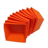 Trustworthy Buy 12-pack Reusable Silicone Square Baking Cups / Cupcake Liners - Orange