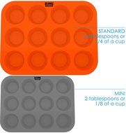 Silicone Muffin Cupcake Baking Pan Tray - Standard Size - 12 Cups - 100% Pure Food Grade Premium Non-Stick Silicon... N6