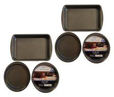 Set of 3 Mainstays Non-Stick Cake Pan Set Rectangular 13&quot; x 9&quot; x 2&quot; &amp; Two - 9&quot; x 1.5&quot; Round Pans (3) N2