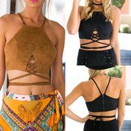 Underwear, PHOTNO Women Tank Tops Bustier Bra Vest Crop Top Shirt Blouse Cami N8