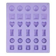 Webake 30-Cavity Silicone Chocolate Candy Mold Six Shapes (Purple, 1 pcs)