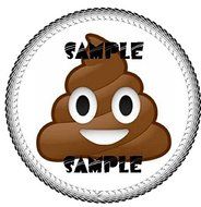 Poop Emoji Edible 8&quot; Round Cake Topper Frosting sheet